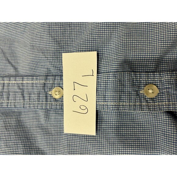 Paperdenim & Cloth Blue Gingham Short Sleeve Western Button Down Shirt Medium - Picture 8 of 9